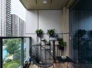 極簡樸實(shí)北歐風(fēng)格80平米二居室陽臺裝修效果圖