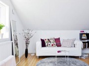 素雅現(xiàn)代簡約風(fēng)格40平米公寓客廳背景墻裝修效果圖