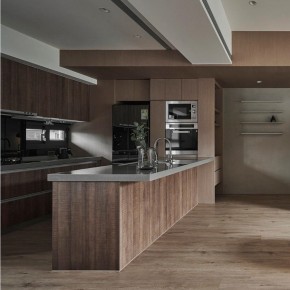 意式風(fēng)三居室廚房裝修效果圖)