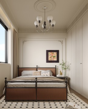 復(fù)古奶油風(fēng)三居室兒童房裝修效果圖