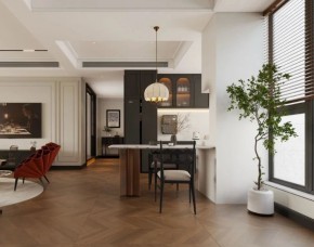 現(xiàn)代法式三居室餐廳裝修效果圖