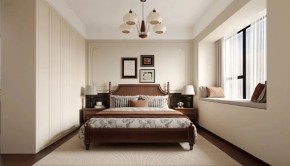 復(fù)古美式三居室臥室裝修效果圖