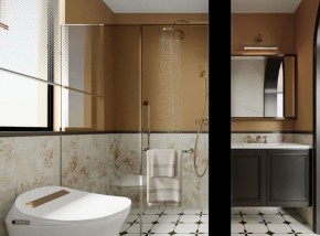 復(fù)古美式三居室衛(wèi)生間裝修效果圖