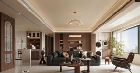 中古風(fēng)三居室客廳裝修效果圖