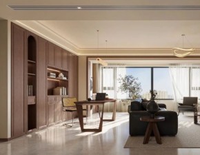 中古風(fēng)三居室書房裝修效果圖