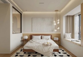 現(xiàn)代原木風(fēng)三居室臥室裝修效果圖