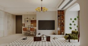 法式中古風(fēng)三居室客廳裝修效果圖