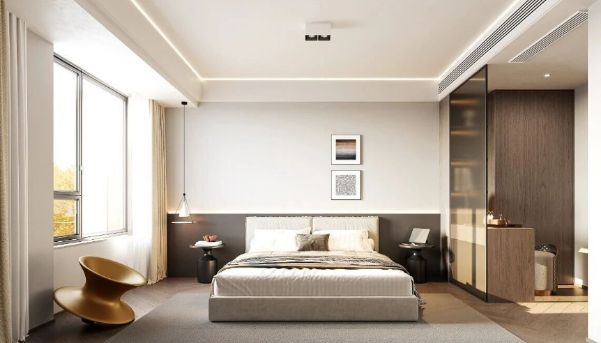 現(xiàn)代簡約三居室臥室裝修效果圖