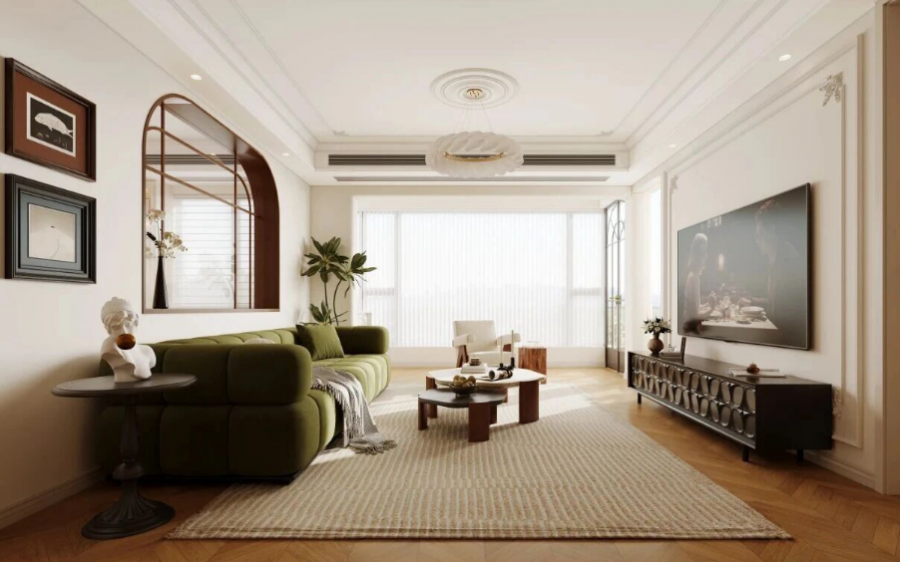 法式三居室客廳裝修效果圖