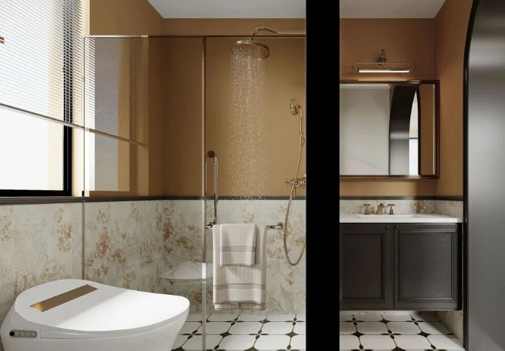 復古美式三居室衛(wèi)生間裝修效果圖