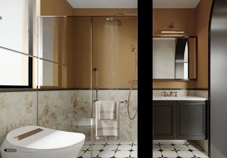 復古美式三居室衛(wèi)生間裝修效果圖