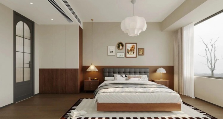 中古風(fēng)三居室臥室裝修效果圖