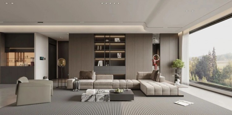 意式極簡三居室裝修效果圖