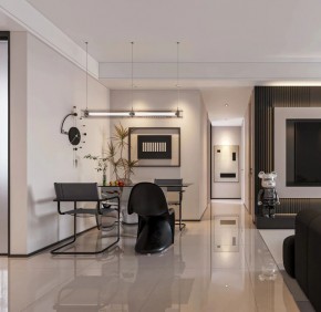 現(xiàn)代簡約三居室餐廳裝修效果圖