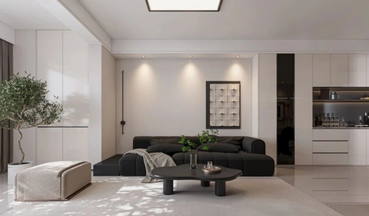 現(xiàn)代簡(jiǎn)約三居室客廳裝修效果圖