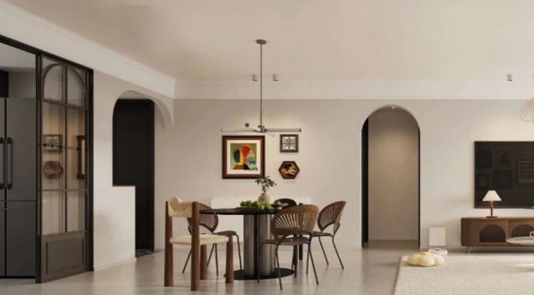 現(xiàn)代法式三居室餐廳裝修效果圖