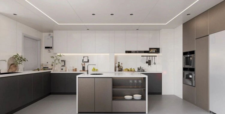 現(xiàn)代簡(jiǎn)約三居室廚房裝修效果圖