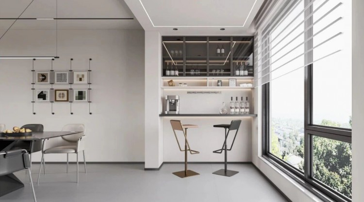 現(xiàn)代簡約三居室陽臺裝修效果圖