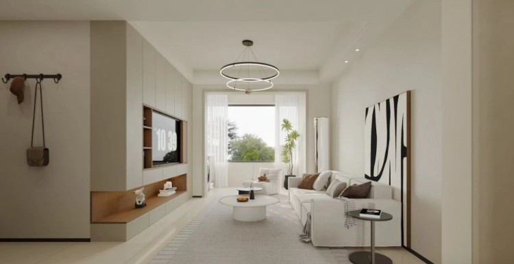 現(xiàn)代簡(jiǎn)約三居室客廳裝修效果圖