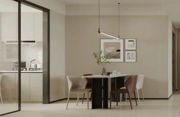 現(xiàn)代簡約三居室餐廳裝修效果圖