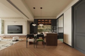 法式中古三居室餐廳裝修效果圖