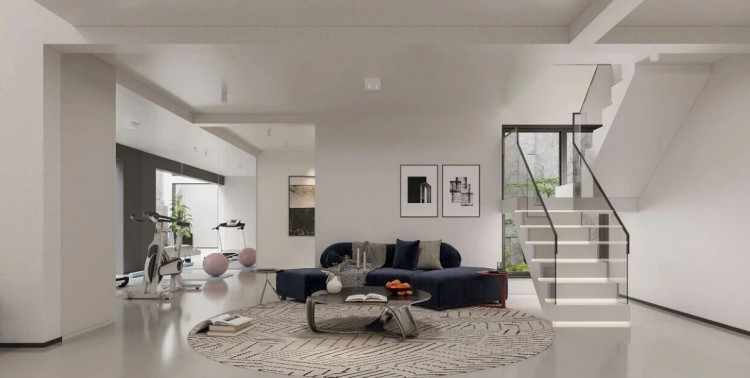 現(xiàn)代簡約復(fù)式別墅裝修效果圖