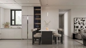 現(xiàn)代簡約復(fù)式別墅餐廳裝修效果圖