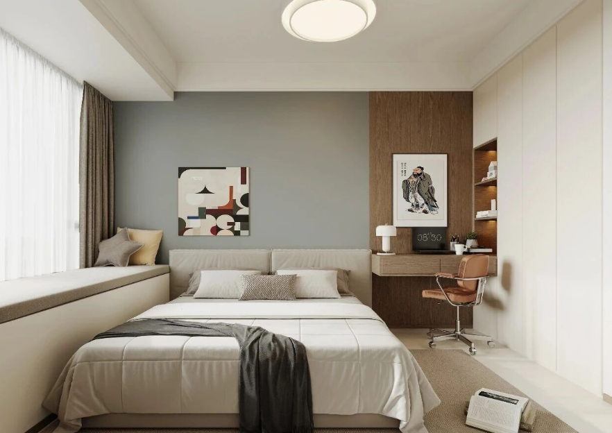 現(xiàn)代簡約三居室臥室裝修效果圖