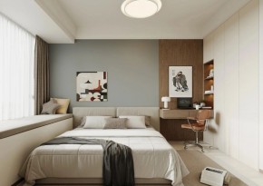 現(xiàn)代簡約三居室臥室裝修效果圖