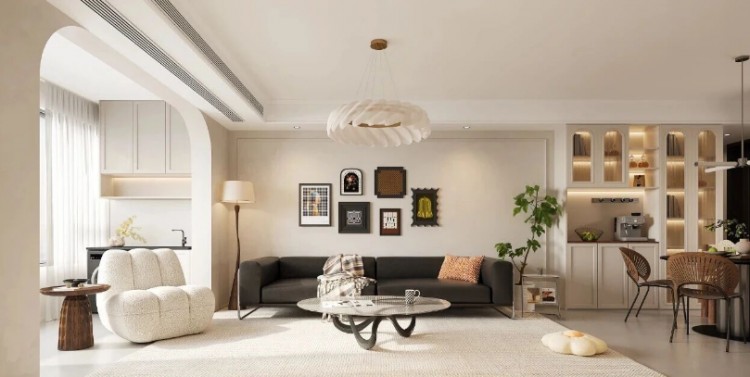 法式三居室客廳裝修效果圖