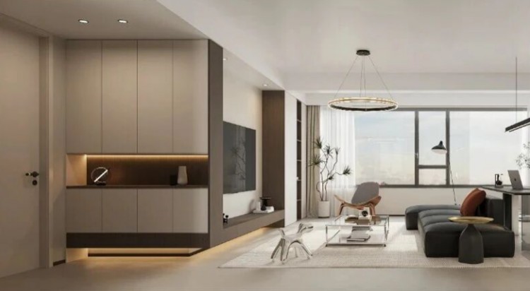 現(xiàn)代簡約三居室玄關(guān)裝修效果圖