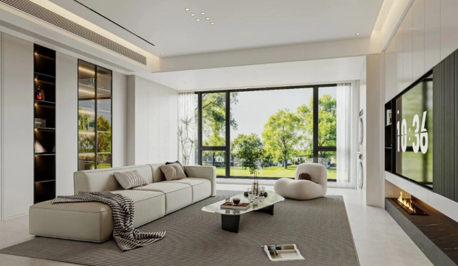 現(xiàn)代簡約三居室客廳裝修效果圖