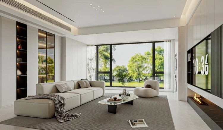 現(xiàn)代簡(jiǎn)約三居室客廳裝修效果圖