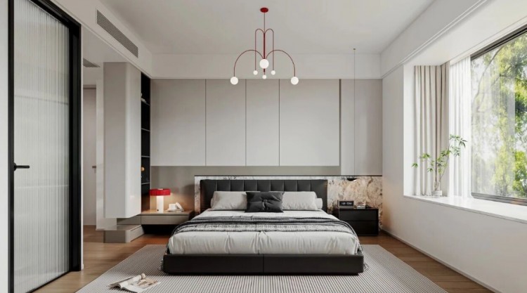 現(xiàn)代簡約三居室臥室裝修效果圖