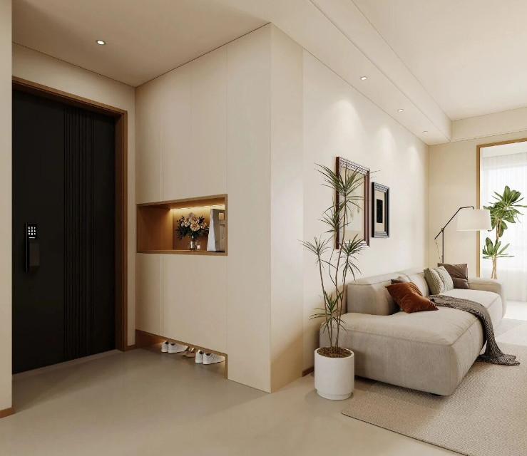 現(xiàn)代簡約三居室玄關(guān)裝修效果圖