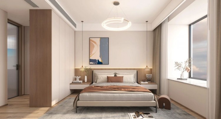 簡(jiǎn)約田園風(fēng)三居室臥室裝修效果圖