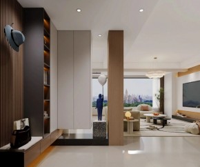 現(xiàn)代簡(jiǎn)約三居室玄關(guān)裝修效果圖