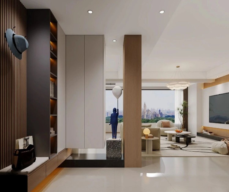 現(xiàn)代簡約三居室玄關(guān)裝修效果圖