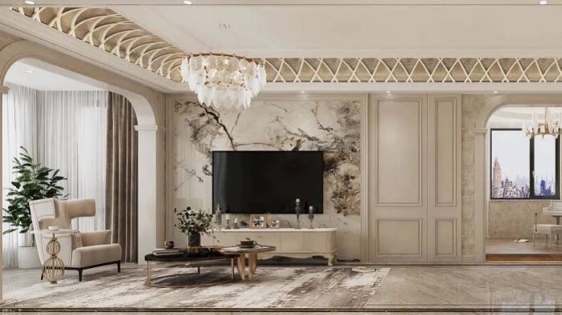 美式三居室裝修效果圖