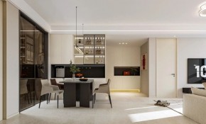 現(xiàn)代簡約三居室餐廳裝修效果圖