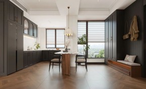 法式復(fù)古三居室餐廳裝修效果圖