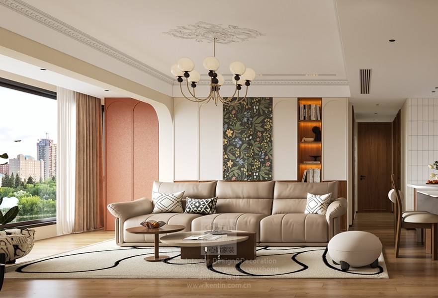 保利云上流光三居室客廳裝修效果圖