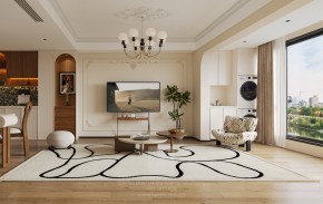 保利云上流光三居室客廳裝修效果圖