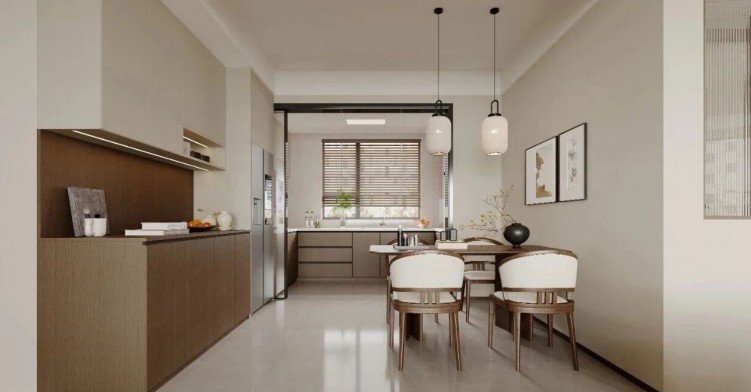 現(xiàn)代簡(jiǎn)約三居室餐廳裝修效果圖