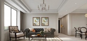 法式奶油三居室客廳裝修效果圖