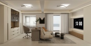 淺隱林泉現(xiàn)代簡(jiǎn)約三居室客廳裝修效果圖