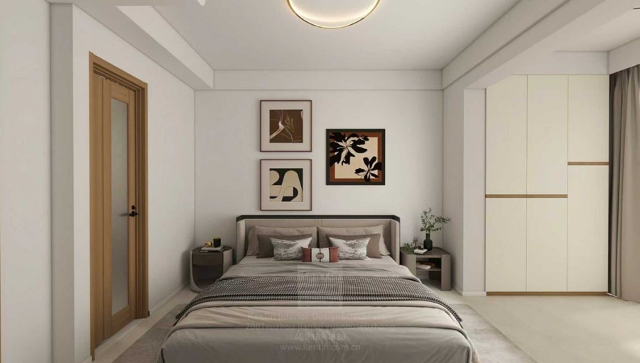 淺隱林泉現(xiàn)代簡(jiǎn)約三居室臥室裝修效果圖