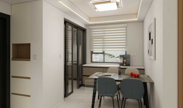 淺隱林泉現(xiàn)代簡(jiǎn)約三居室餐廳裝修效果圖