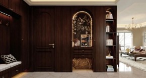 美式復古三居室玄關(guān)裝修效果圖