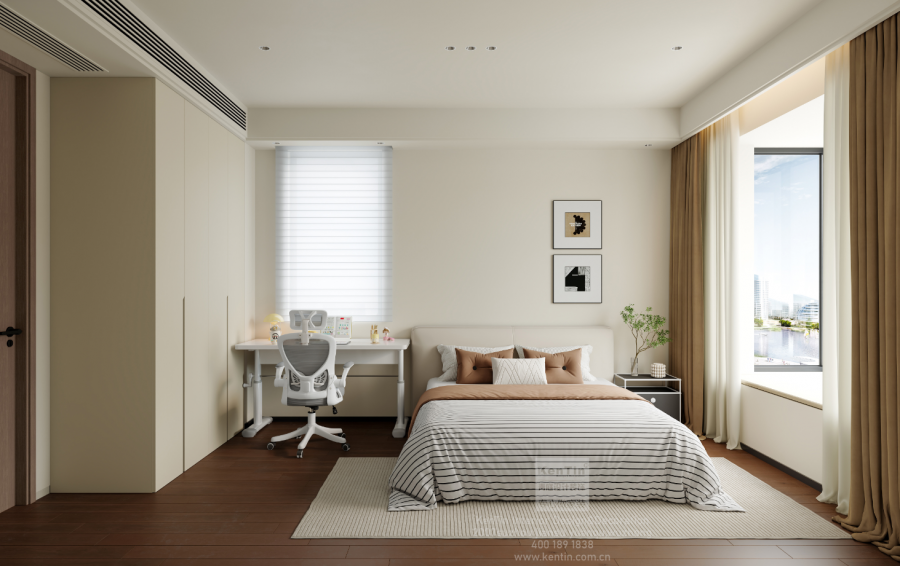 湖畔花園意式輕奢大平層臥室裝修效果圖